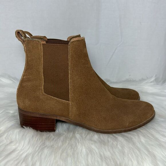 Steve Madden Dover Cognac Suede Booties Sz 8 - Picture 5 of 7